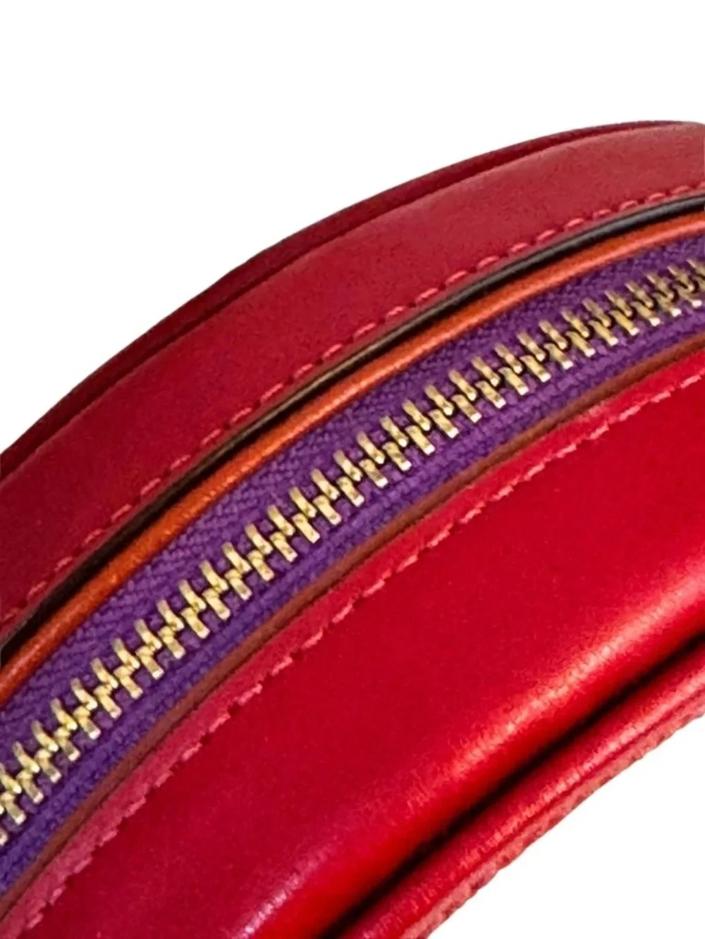Coach Lunar New Year Kia Circle Bag Signature Canvas Red Lavender Zip